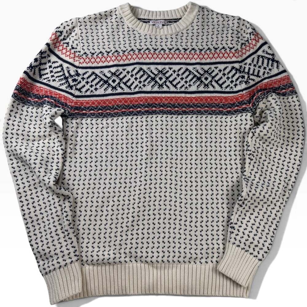 Merona Fair Isle Nordic Knit Crewneck Sweater S
